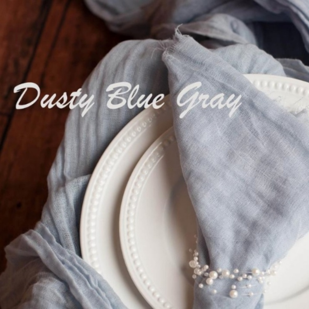 Light Dusty Blue Table Runner Gauze 10 ft / 120 in